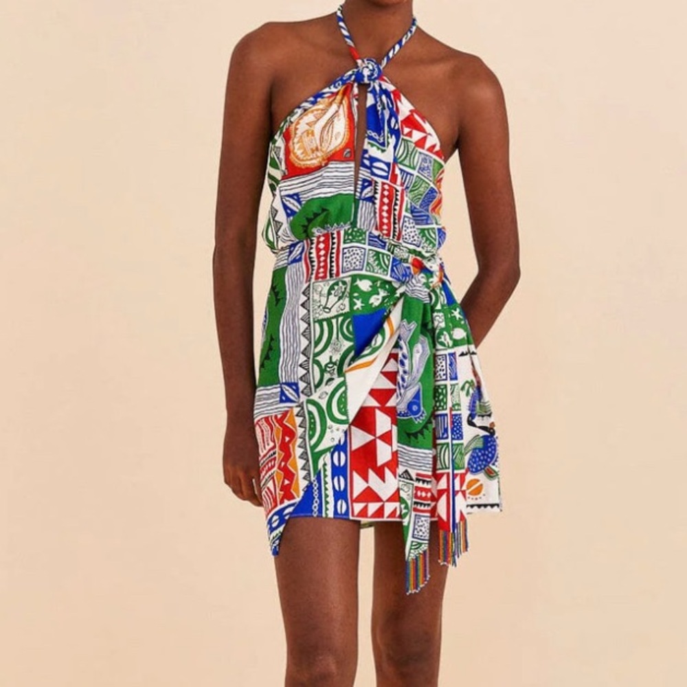 Farm Pitta Colors Linen Halter Dress